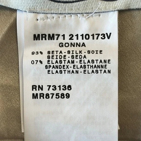 Marina Rinaldi Champagne Silk High Low Trumpet Paneled Midi Skirt Size 22 - Picture 5 of 11